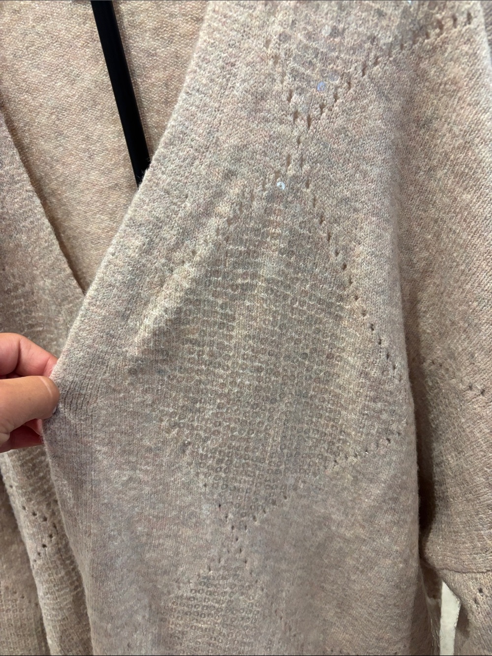NWOT LC Lauren Conrad Blush Sequin-Embellished Open Cardigan - Picture 5 of 7